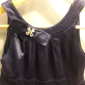 Navy Blue Satin Dress